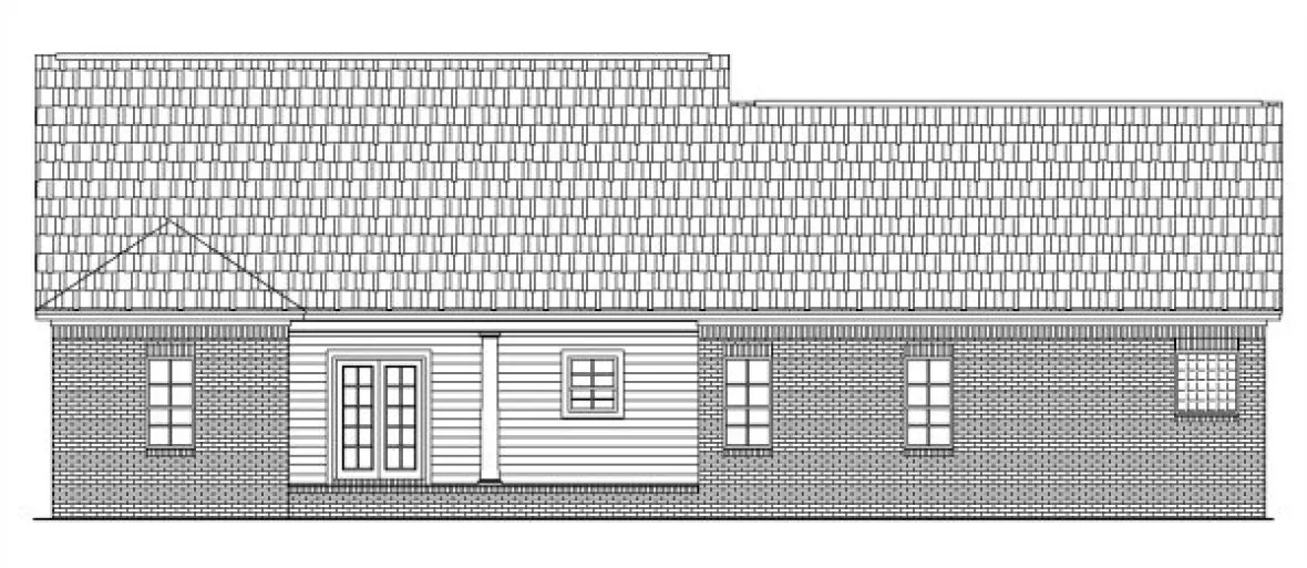 Rear Elevation for House Plan #211071
