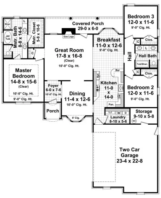 Main Floor Plan for House Plan #216781