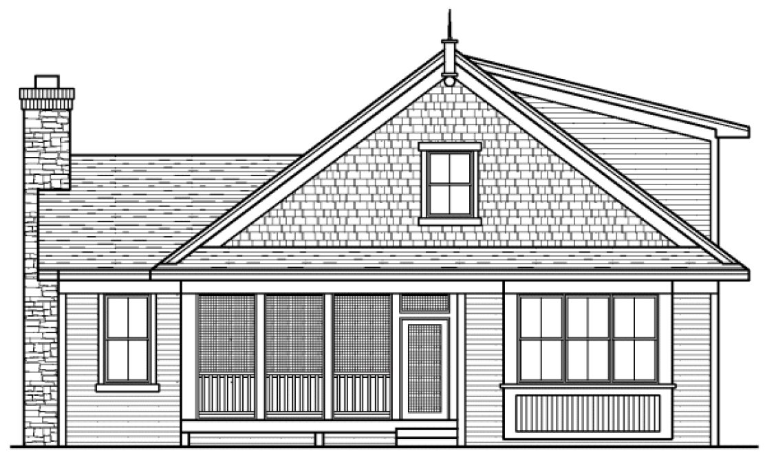 Rear Elevation for House Plan #281051