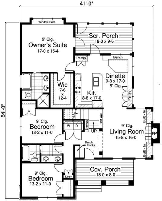 Main Floor Plan for House Plan #281051