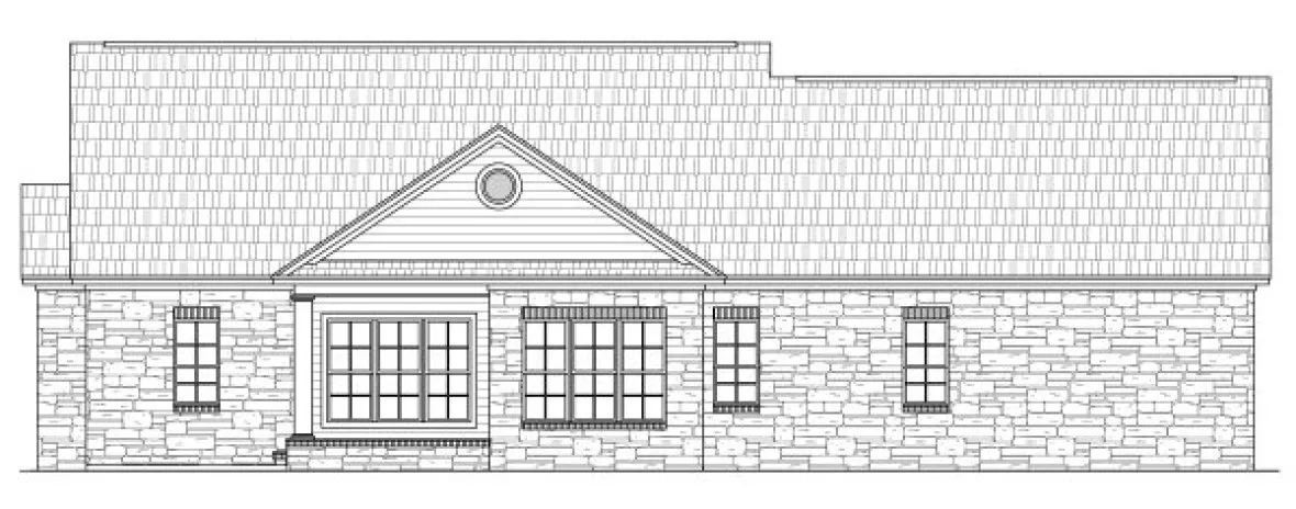 Rear Elevation for House Plan #213012