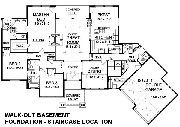 Main Floor Plan for House Plan #108156