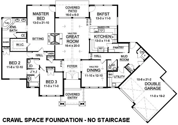 Main Floor Plan for House Plan #108156
