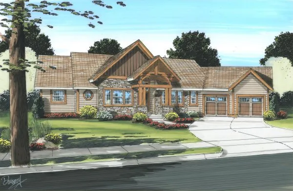 Full Rendering for House Plan #108156