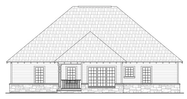 Rear Elevation for House Plan #215561