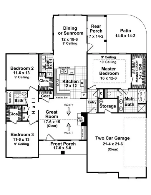 Main Floor Plan for House Plan #215561