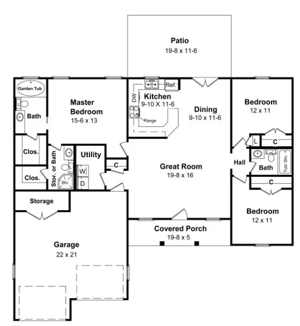 Main Floor Plan for House Plan #216241