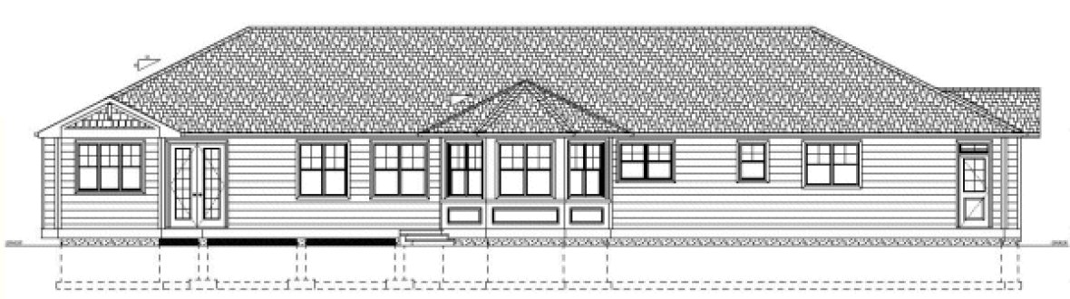 Rear Elevation for House Plan #195173