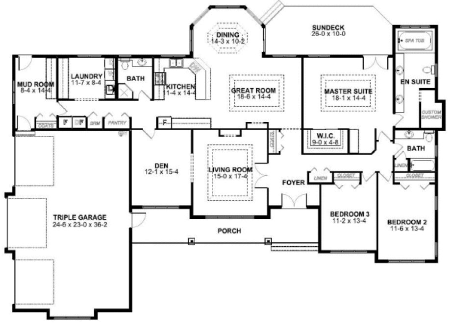 Main Floor Plan for House Plan #195173