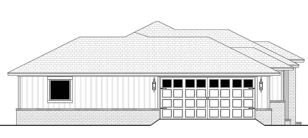 Left Elevation for House Plan #303881