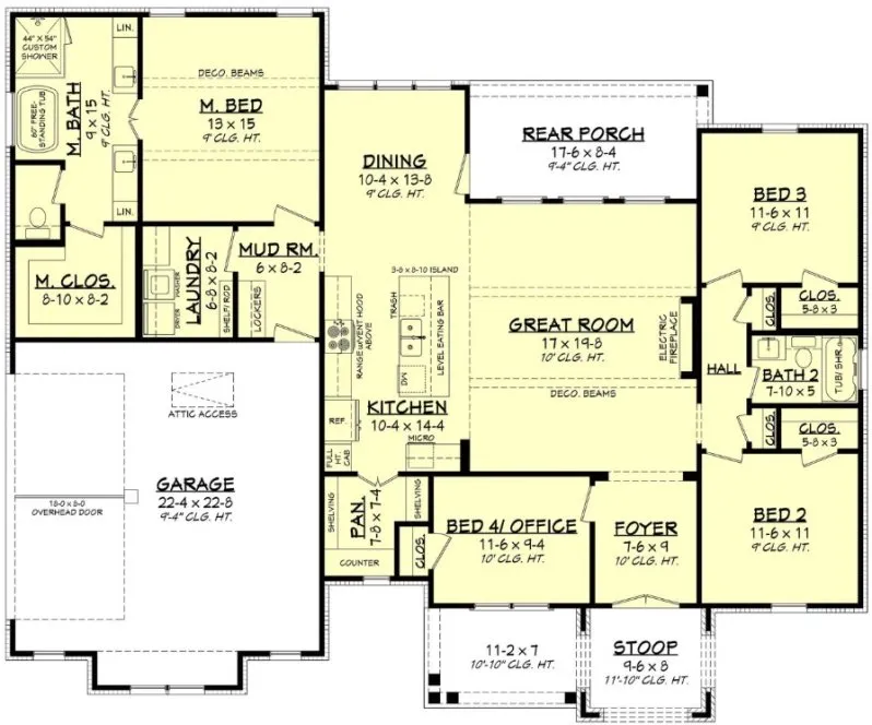 Main Floor Plan for House Plan #303881