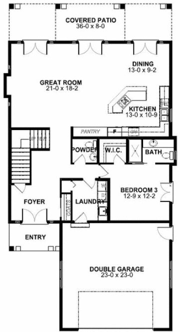 Main Floor Plan for House Plan #195179