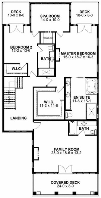 Second Floor Plan for House Plan #195179