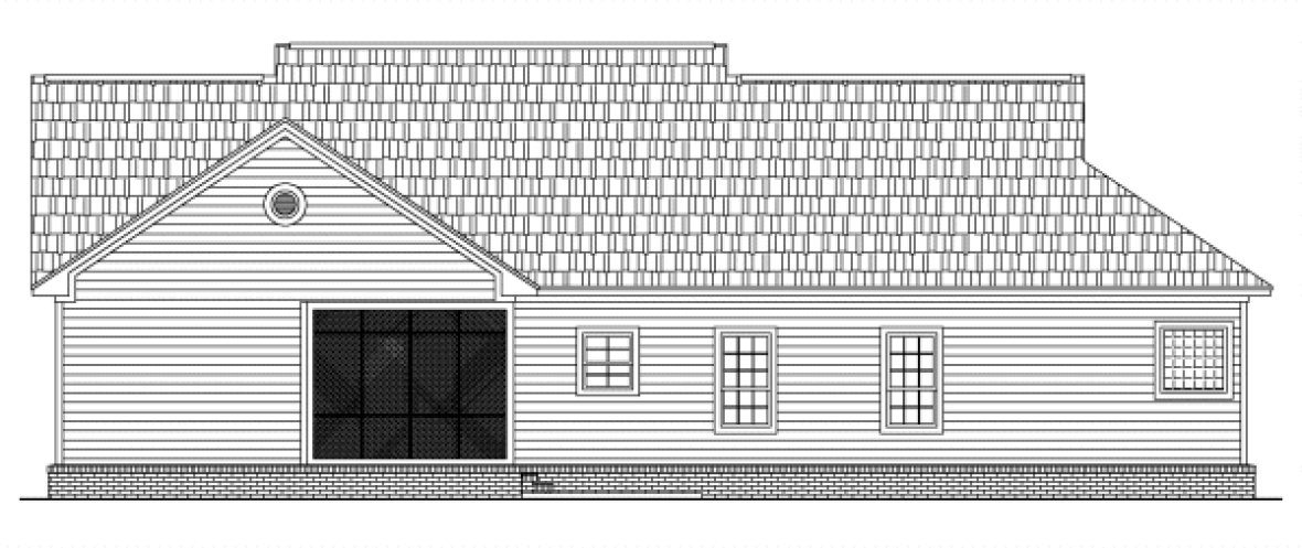 Rear Elevation for House Plan #218181