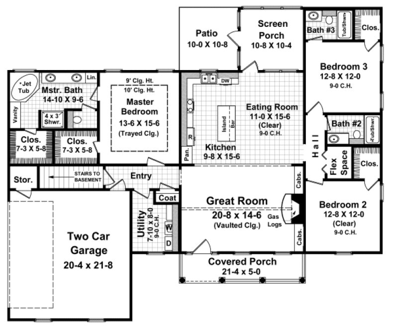 Main Floor Plan for House Plan #218181