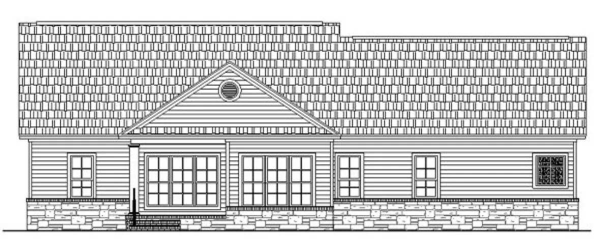 Rear Elevation for House Plan #211002