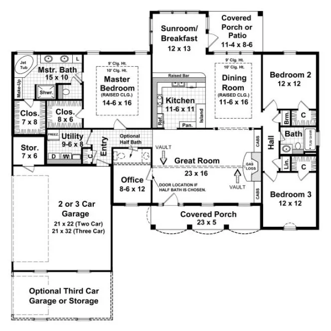 Main Floor Plan for House Plan #211002