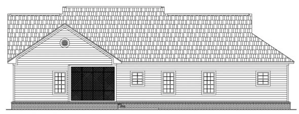 Rear Elevation for House Plan #213002