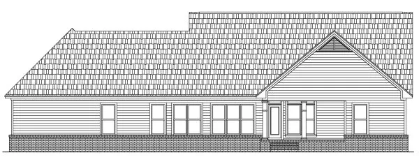 Rear Elevation for House Plan #218002