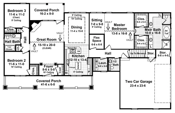Main Floor Plan for House Plan #218002