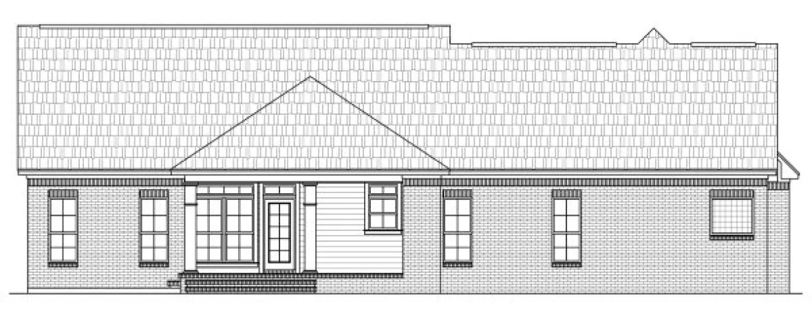 Rear Elevation for House Plan #211202