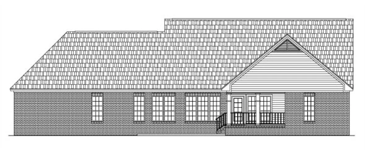 Rear Elevation for House Plan #210022