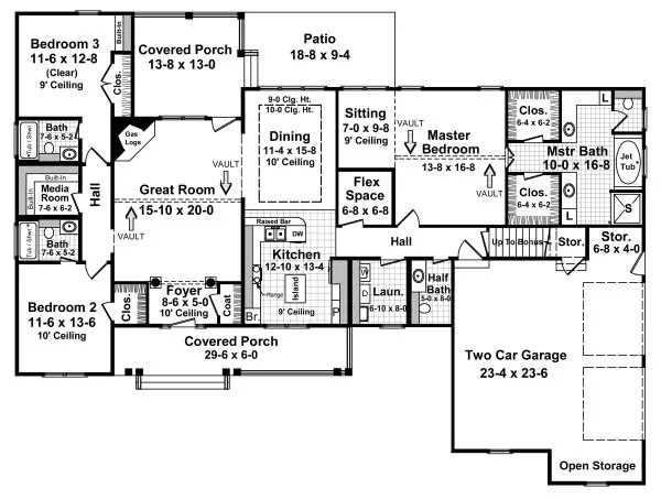 Main Floor Plan for House Plan #210022