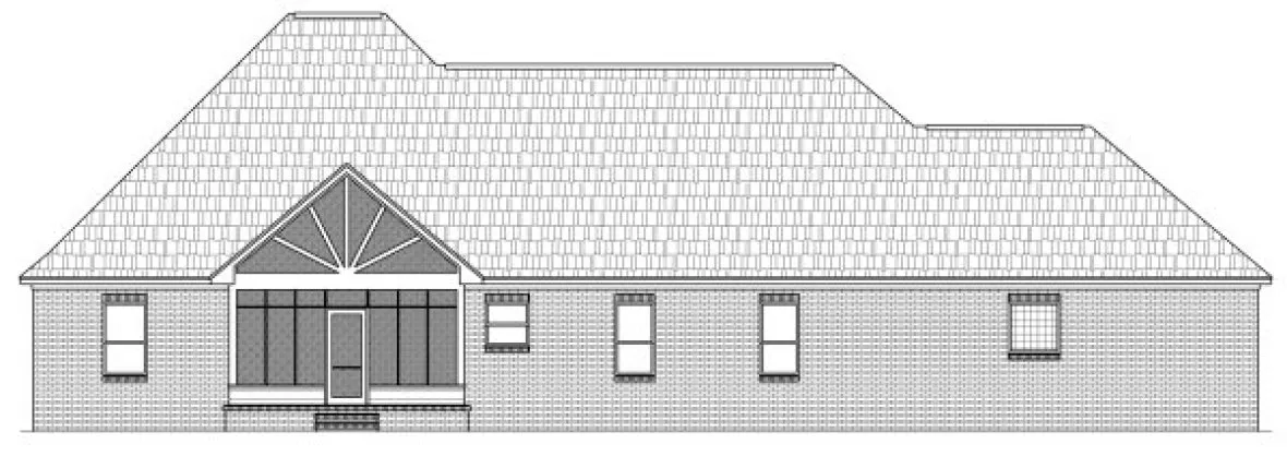 Rear Elevation for House Plan #211022