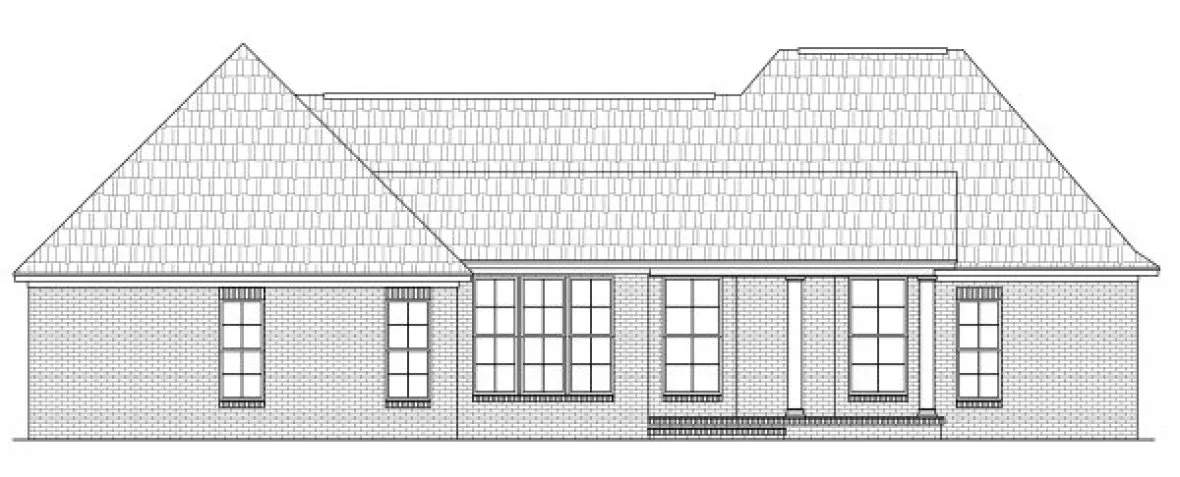 Rear Elevation for House Plan #212022