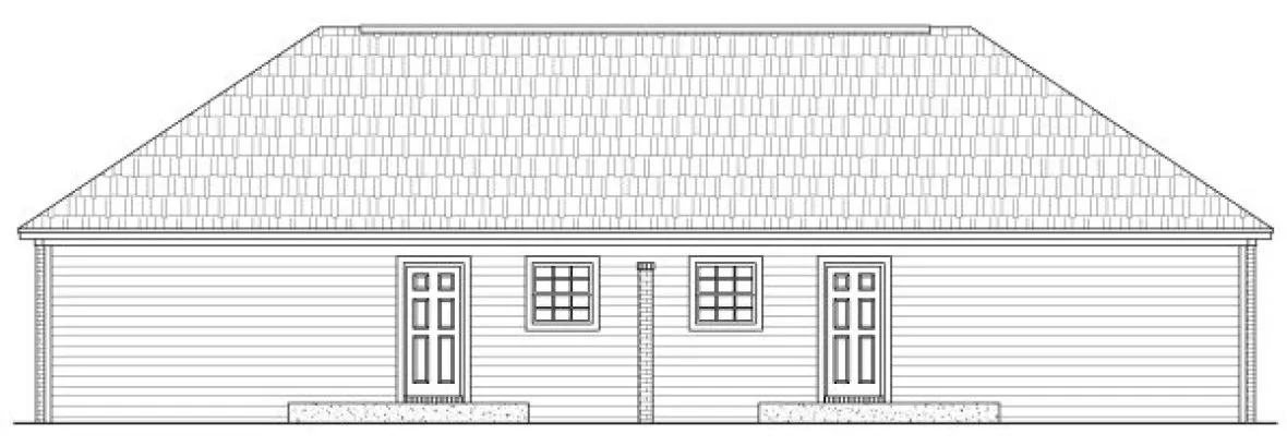 Rear Elevation for House Plan #215280