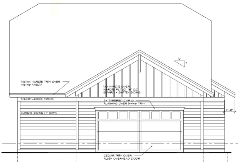Rear Elevation for House Plan #282051