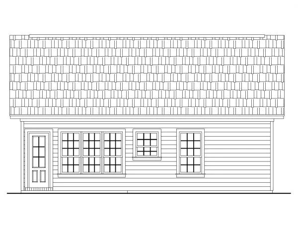 Rear Elevation for House Plan #210001