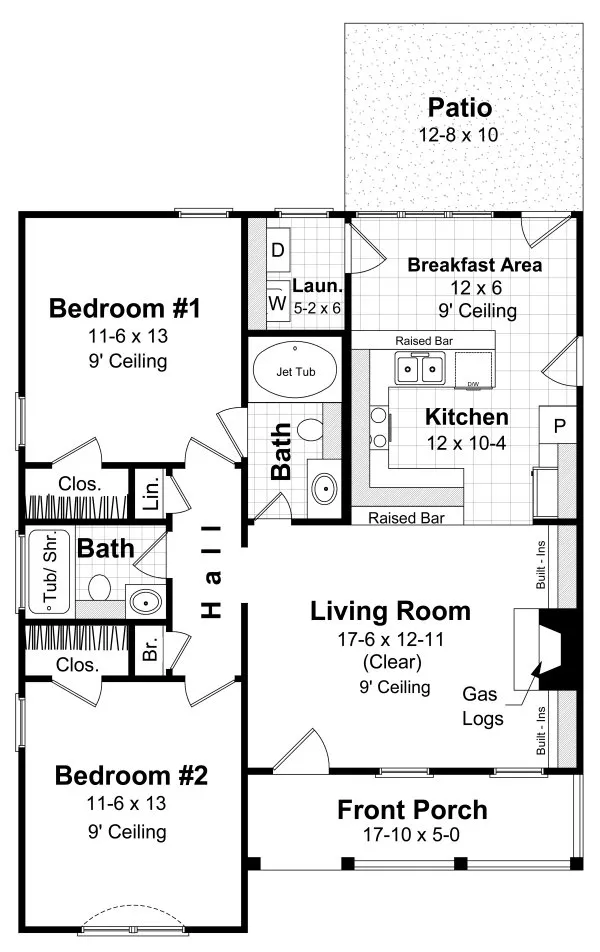 Main Floor Plan for House Plan #210001