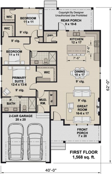 Main Floor Plan for House Plan #288651