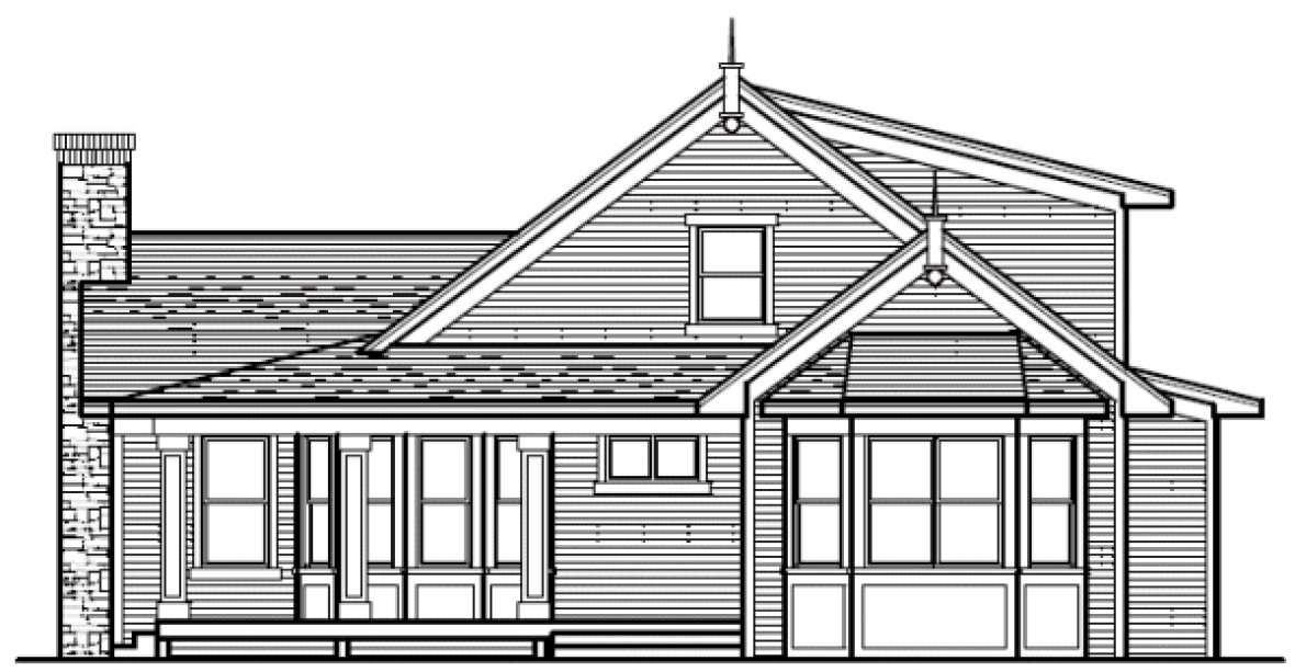 Rear Elevation for House Plan #289081