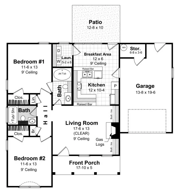 Main Floor Plan for House Plan #211001