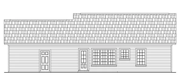 Rear Elevation for House Plan #212001