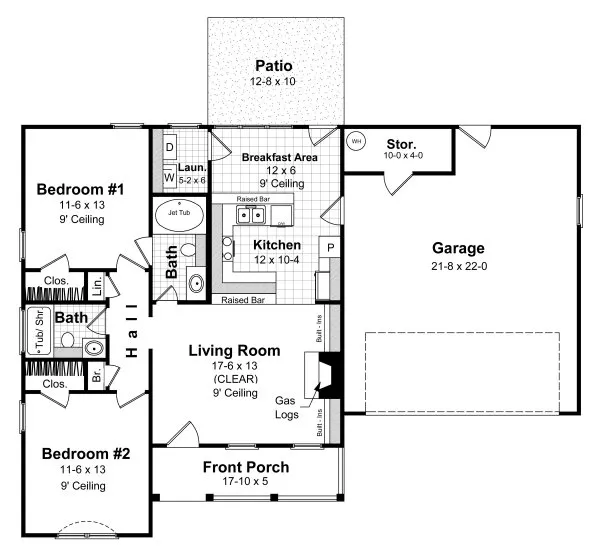Main Floor Plan for House Plan #212001