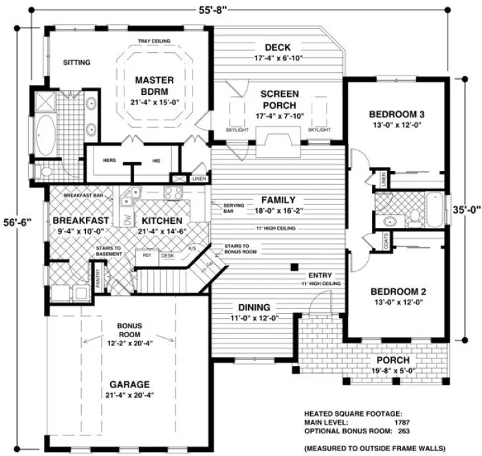 Main Floor Plan for House Plan #277171