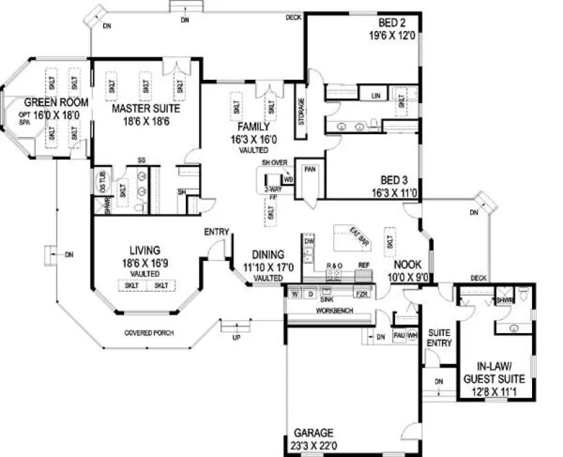 Main Floor Plan for House Plan #162110
