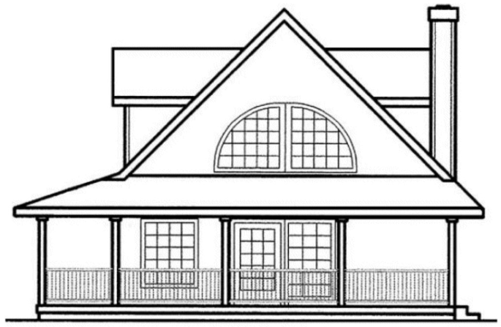 Rear Elevation for House Plan #168190