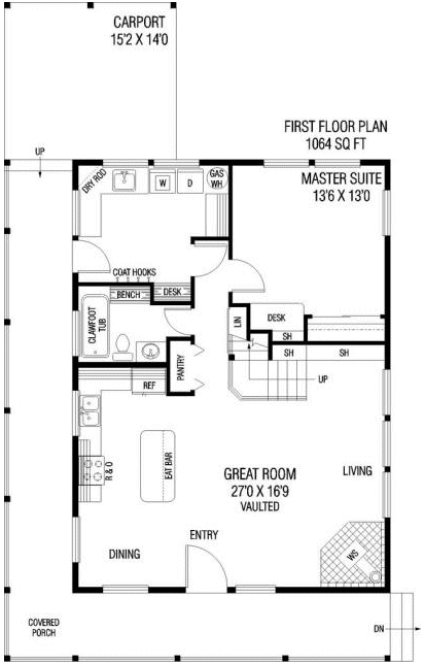 Main Floor Plan for House Plan #168190