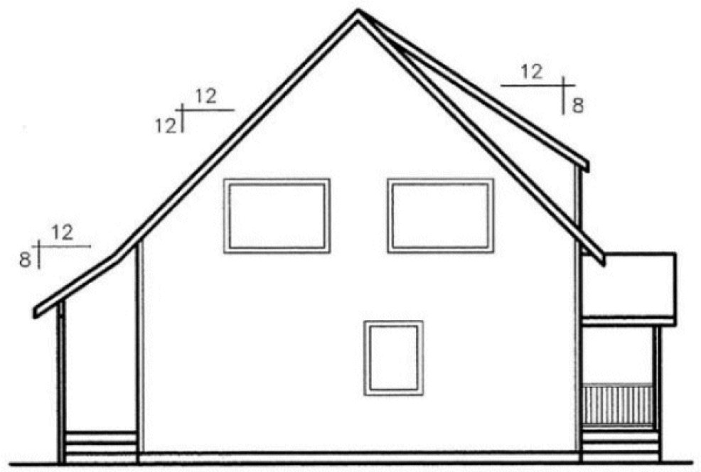Rear Elevation for House Plan #169180