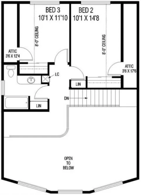 Second Floor Plan for House Plan #169180