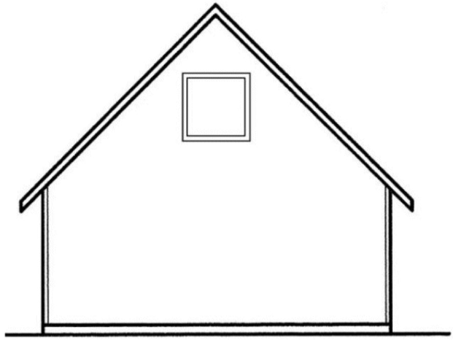 Rear Elevation for House Plan #161804