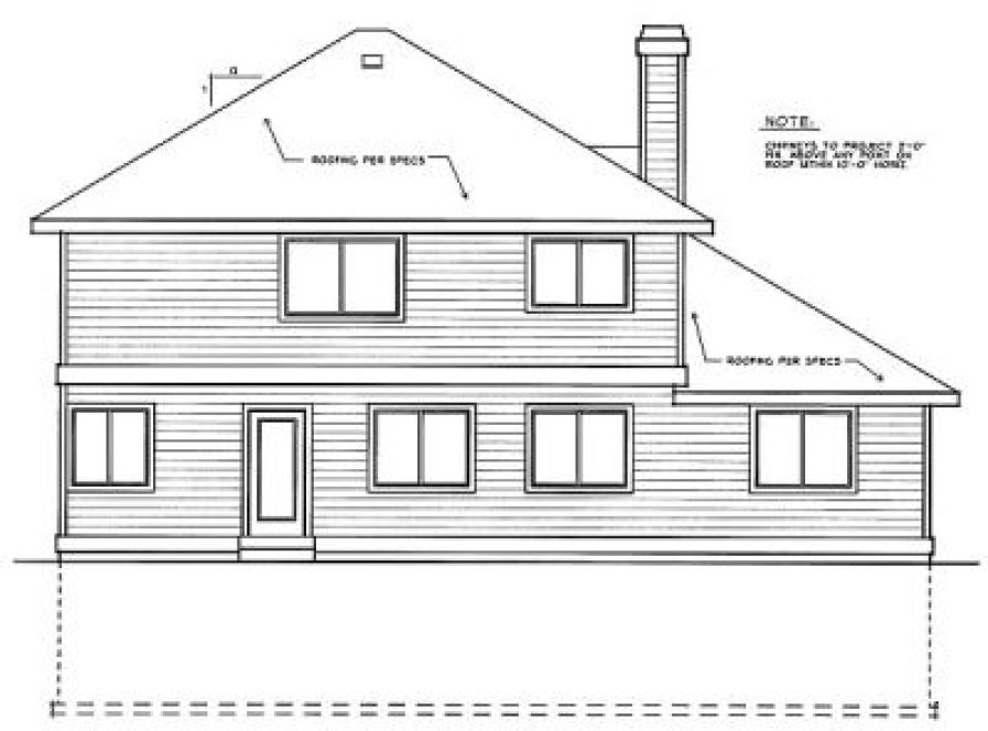Rear Elevation for House Plan #235020