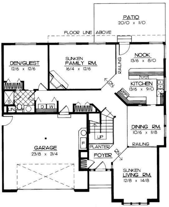 Main Floor Plan for House Plan #235020