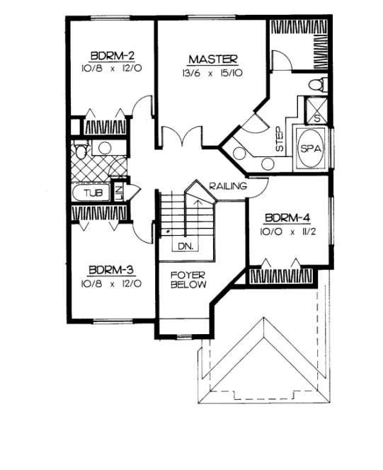 Second Floor Plan for House Plan #235020