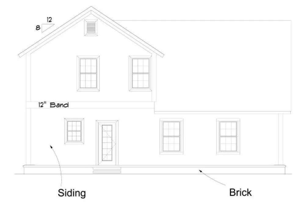 Rear Elevation for House Plan #245702