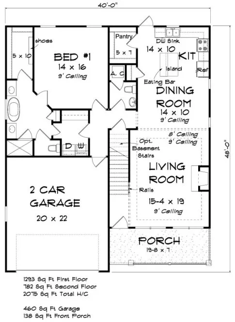 Main Floor Plan for House Plan #245702